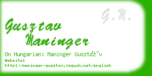 gusztav maninger business card